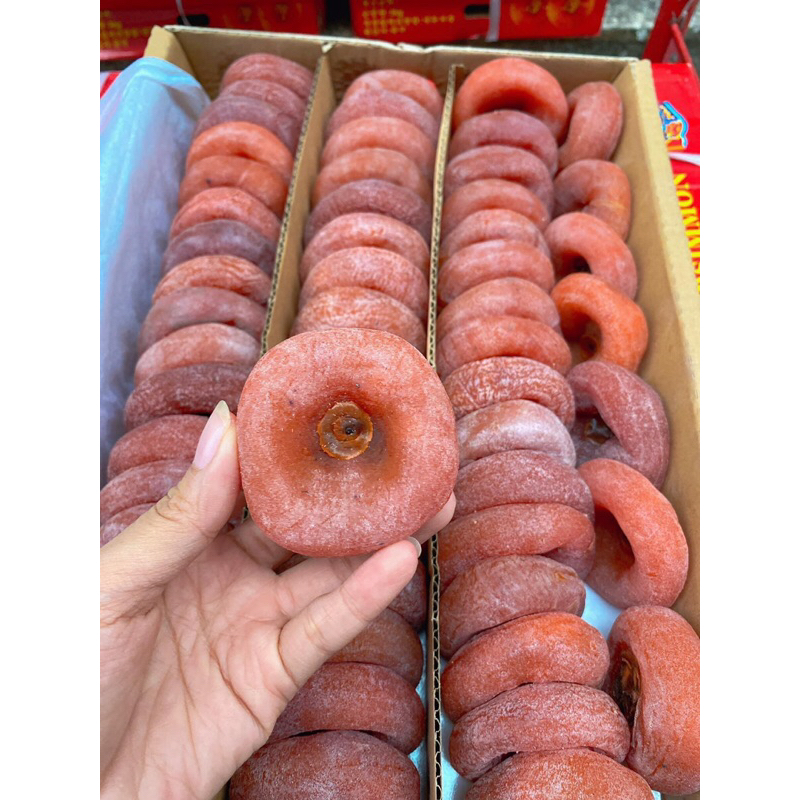 Hồng chén sấy dẻo 500gr - Hồng treo gió 500gr kèm hộp giấy