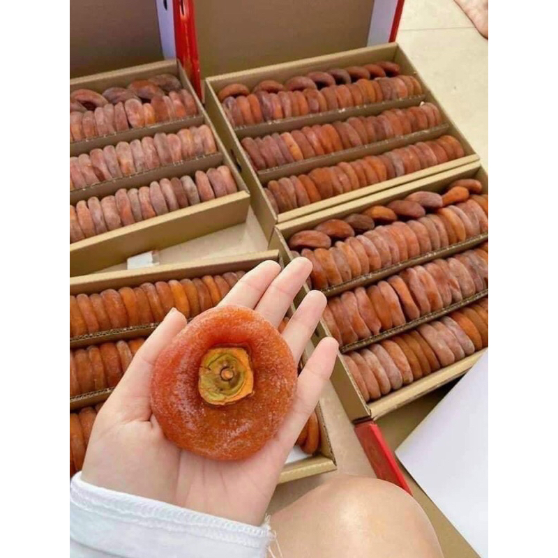 Hồng chén sấy dẻo 500gr - Hồng treo gió 500gr kèm hộp giấy