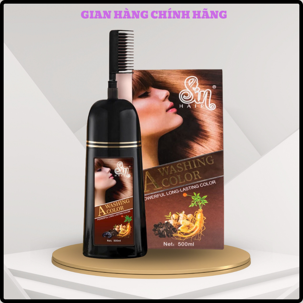 [Chính hãng] Dầu gội phủ bạc nâu tóc SIN HAIR chính hãng Nhật Bản 500ml up3