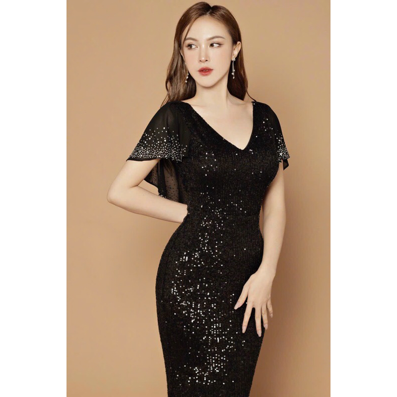 SIZE>70KG ĐẦM DẠ HỘI KIM SA TAY CHOÀNG