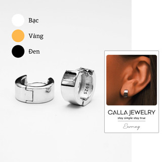 Thick Hoop Earrings | Khuyên tai bông tai bạc tròn to Grandiose đơn giản Calla Jewelry l E042
