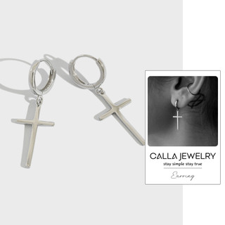 Cross Drop Dangle Earrings | Khuyên tai bông tai bạc thánh giá Crucifix Calla Jewelry | E032