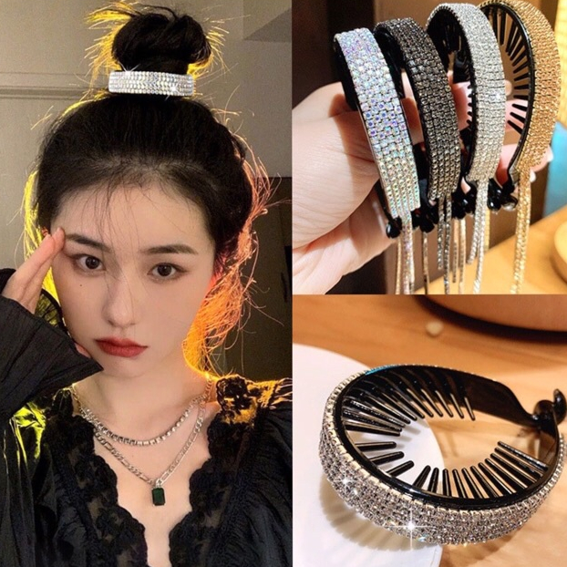 Kẹp búi tóc đính đá lấp lánh phong cách PK86