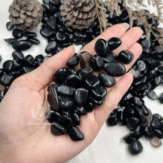 Vụn đá Black Obsidian , đá thạch anh, đá thanh tẩy bài Tarot, đá phong thuỷ