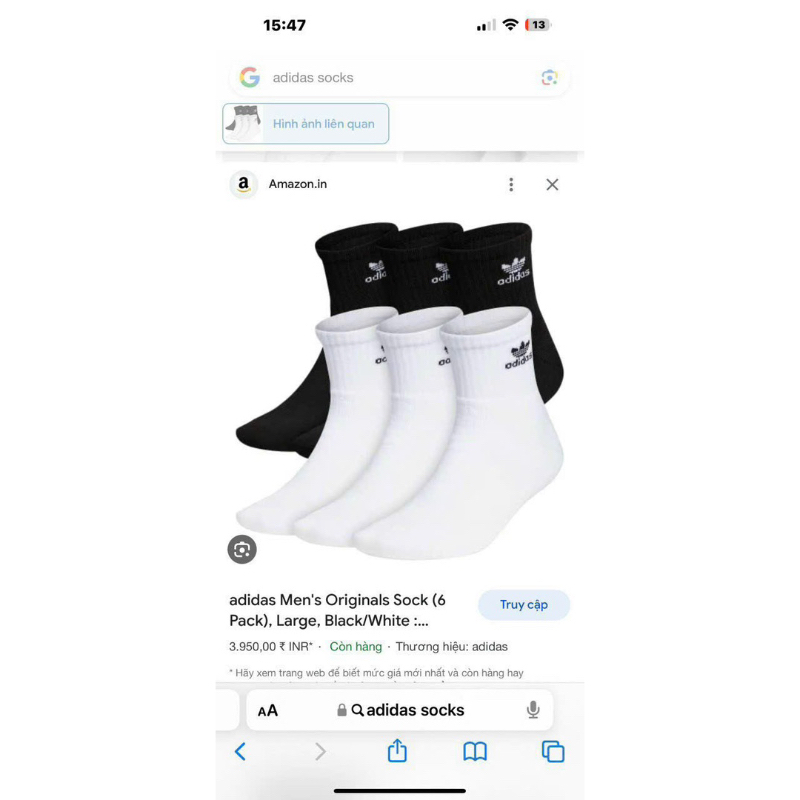 Vớ Adida s  set 10 đôi