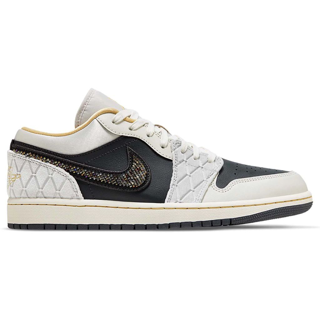Giày Jordan Cổ Thấp Jordan 1 Low Beaded Swoosh Đính Đá DV1762-001