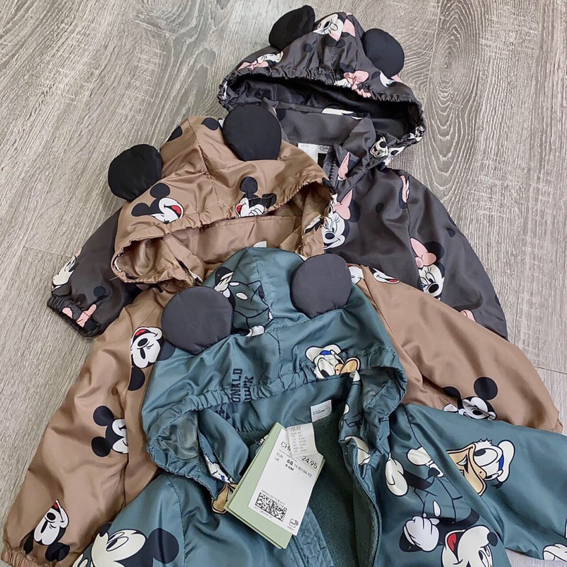 Áo khoác gió Mickey H&M sz 4m-4y