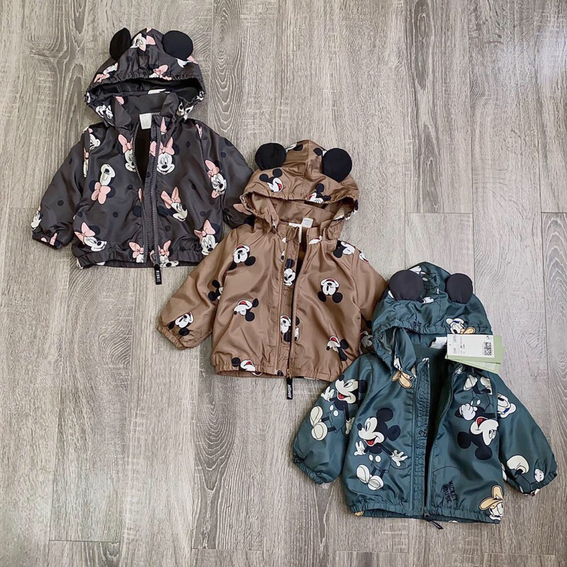 Áo khoác gió Mickey H&M sz 4m-4y