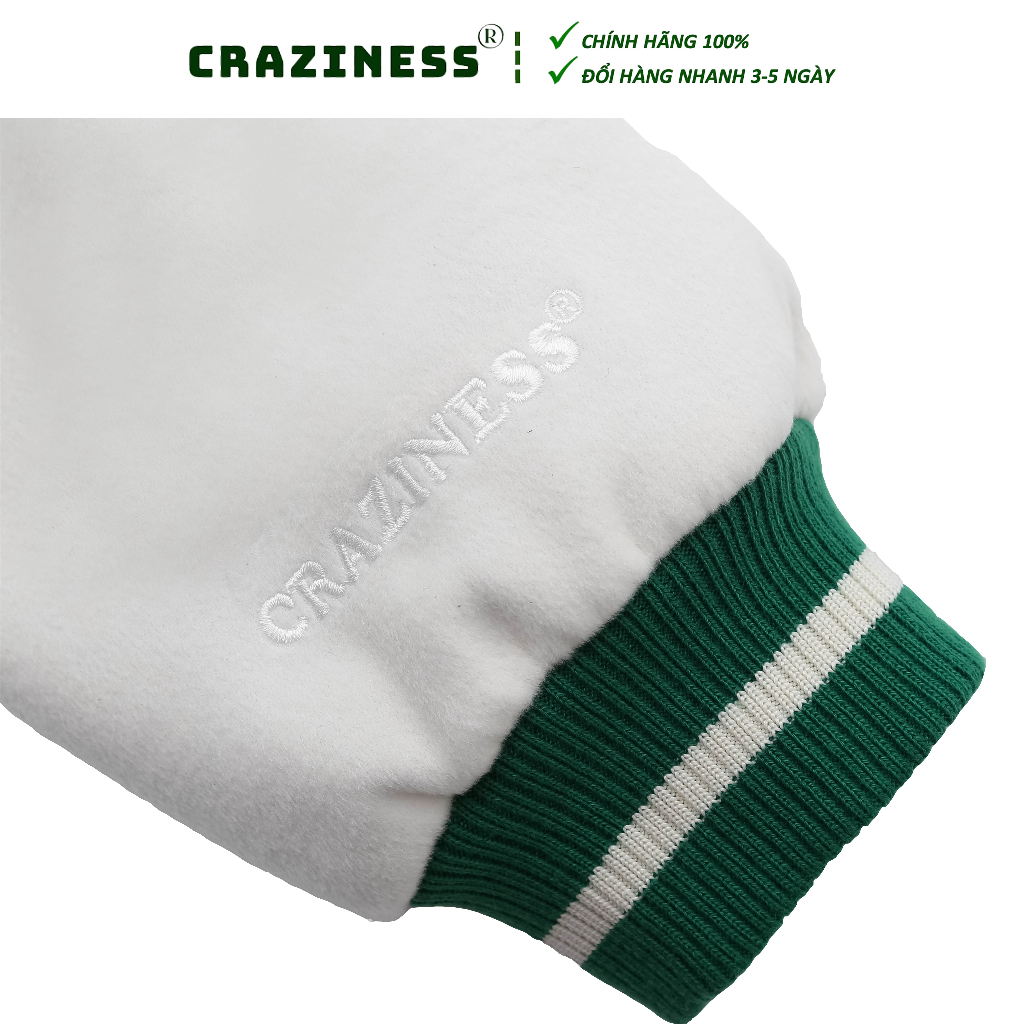 ÁO KHOÁC NAM NỮ UNISEX 2 LỚP - CRAZINESS CZ VARSITY/ MÀU XANH/ GREEN