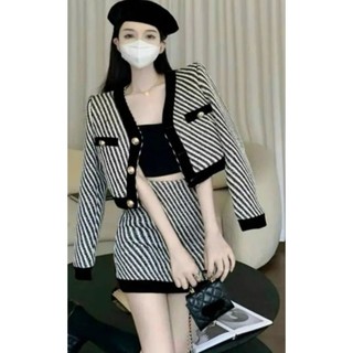 Set dạ phối viền nhẹ nhàng tiểu thư