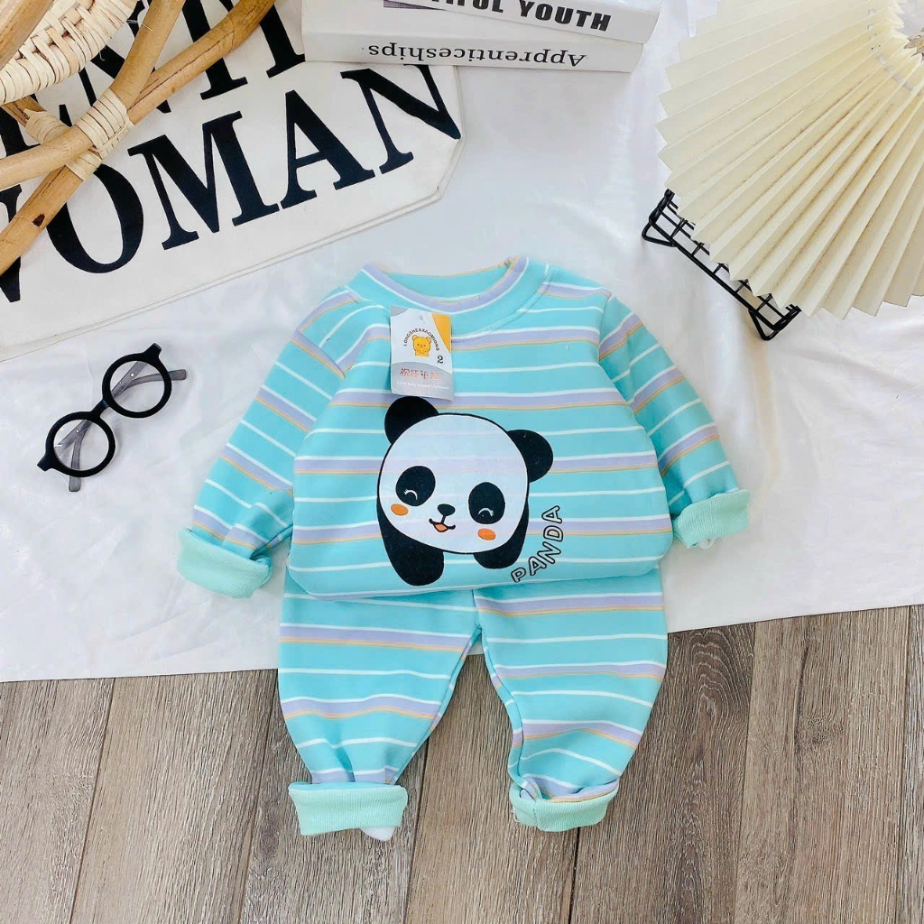 Bộ dài tay bé trai , bộ dài tay bé gái chất nỉ bông in hình kute từ 6kg đến 16kg