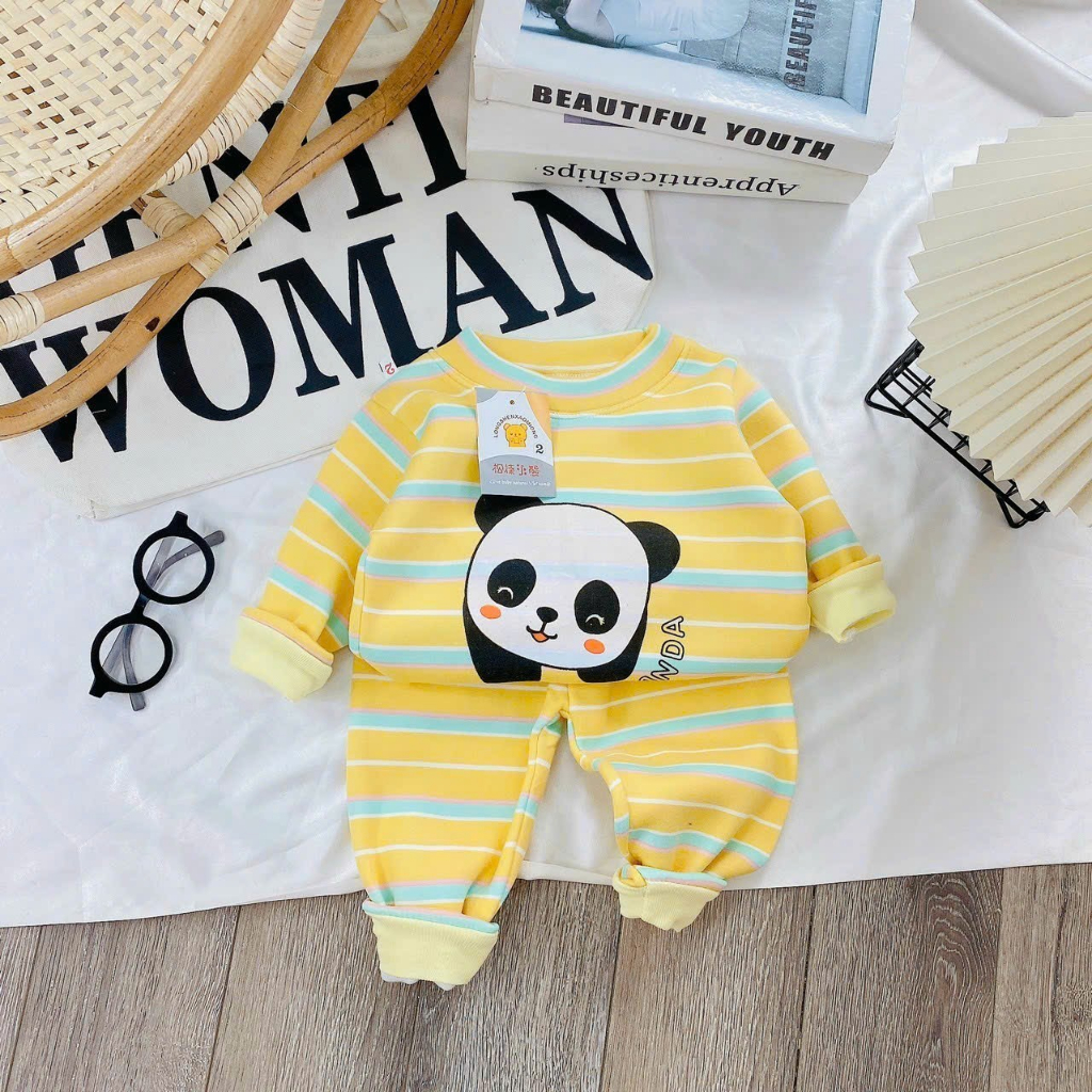 Bộ dài tay bé trai , bộ dài tay bé gái chất nỉ bông in hình kute từ 6kg đến 16kg