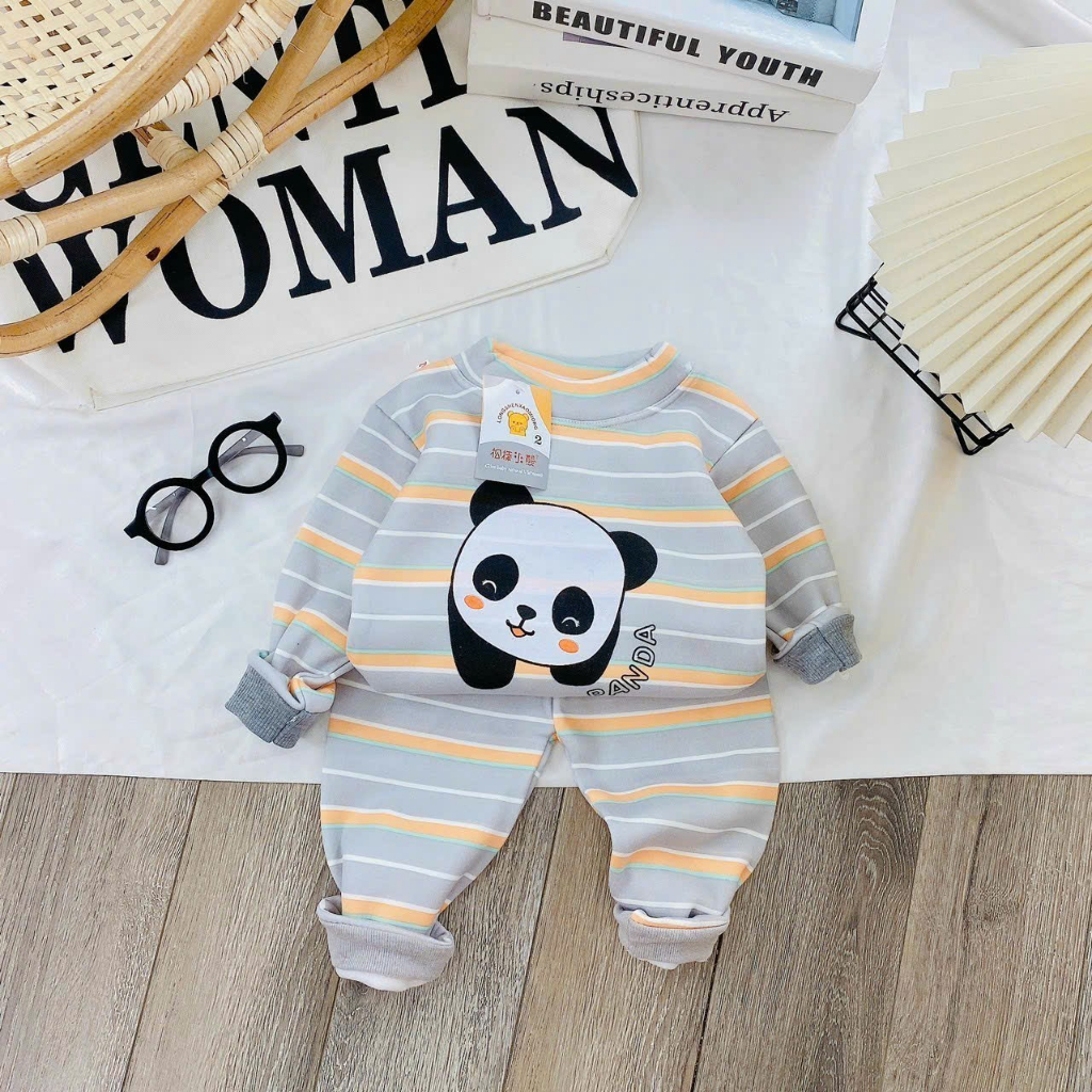 Bộ dài tay bé trai , bộ dài tay bé gái chất nỉ bông in hình kute từ 6kg đến 16kg