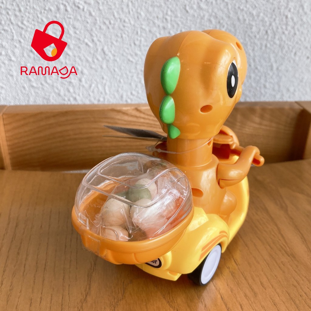 Kẹo đồ chơi khủng long cưỡi xe máy cute Juqi dành cho bé