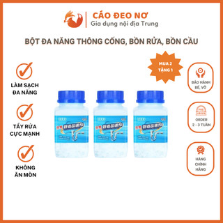 Bột đa năng thông cống, bồn rửa mặt, rửa bát, bồn cầu chai 280g - cáo đeo nơ