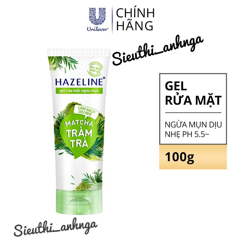 Sữa Rửa Mặt Hazeline Tuýp 50g/100g (Nghệ/Yến Mạch/Matcha)