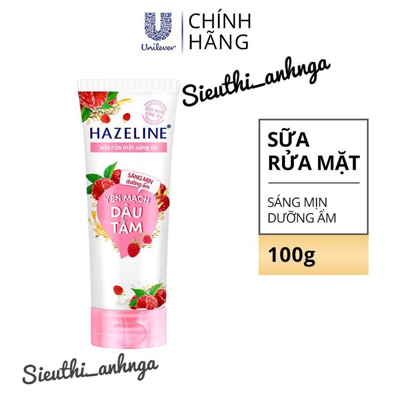 Sữa Rửa Mặt Hazeline Tuýp 50g/100g (Nghệ/Yến Mạch/Matcha)