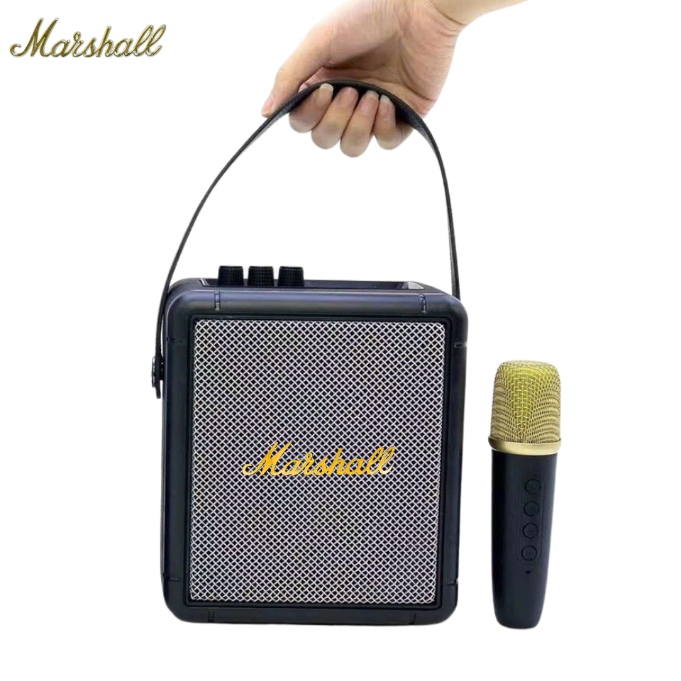 Loa bluetooth Marshall A9 kèm 1 micro không dây xách tay công xuất 10W, âm thanh trầm ấm, bass căng- TECHHIGH