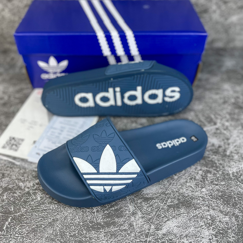 Dép nam adidas Mẫu mới nhất Hot 2023, Dép adidas 3 lá đế cao su non Form dáng thể thao, Dễ phối đồ