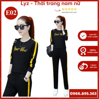 Set bộ đồ quần áo thun nữ thu đông dài tay thời trang đủ size từ 43-72Kg chất dày dặn