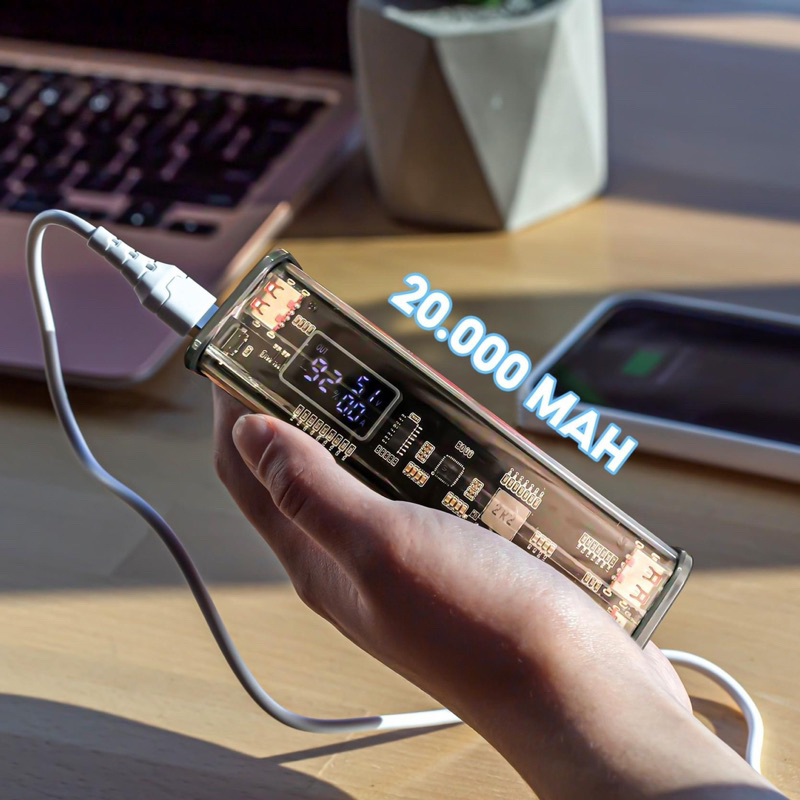 Sạc Dự Phòng 20000 mAh,8 PIN 18650 Hình Trụ,Sạc Nhanh PD 22,5W-Bảo Hành 12 Tháng