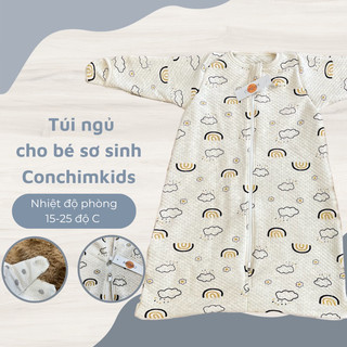 (Bt01) Túi ngủ Conchimkids thu đông cho bé vải chần bông,có bịt tay(15-24 độ) Conchimkids