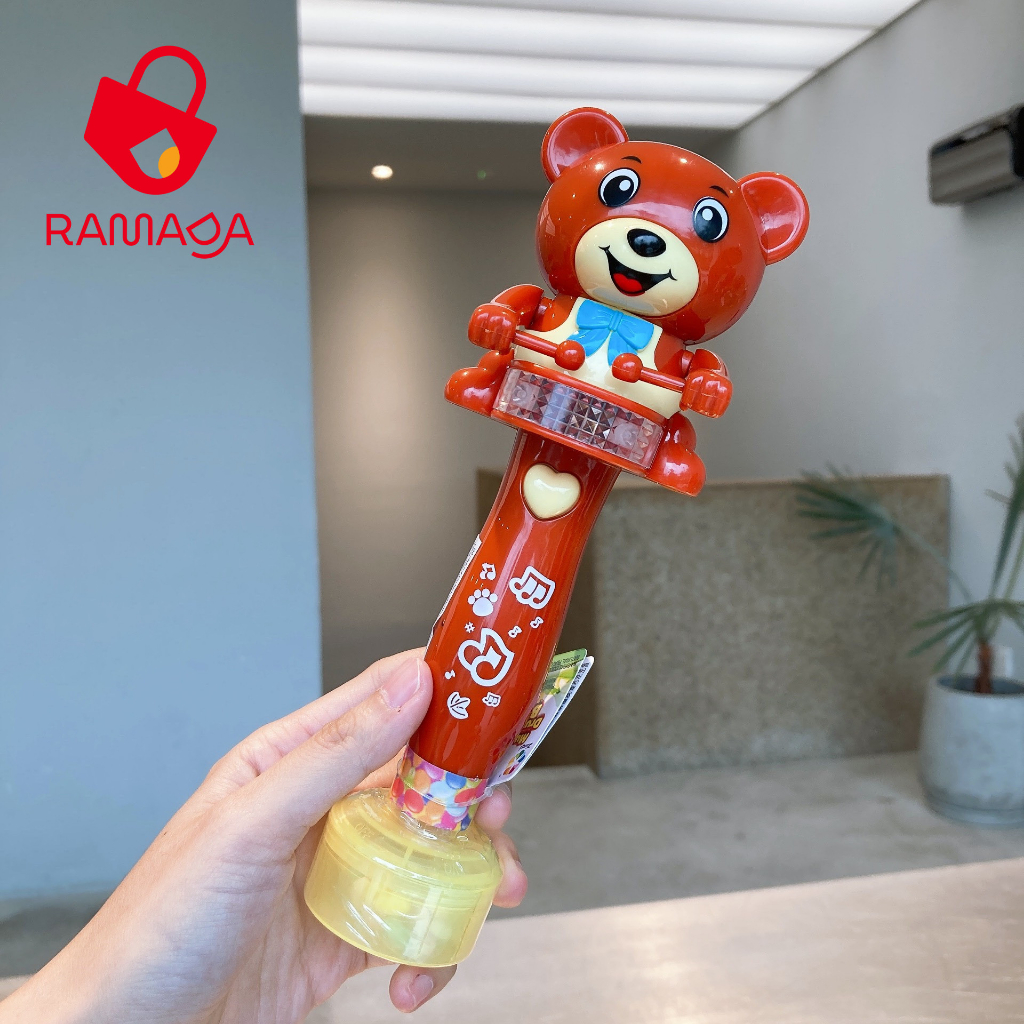 Kẹo Đồ chơi Gấu đánh trống có nhạc Drumming Musical Bear Juqi dành cho bé