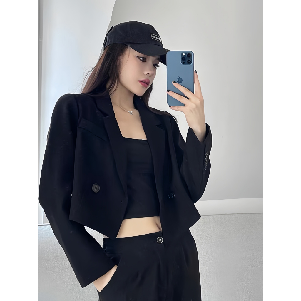 Áo Khoác Blazer Croptop Dài Tay