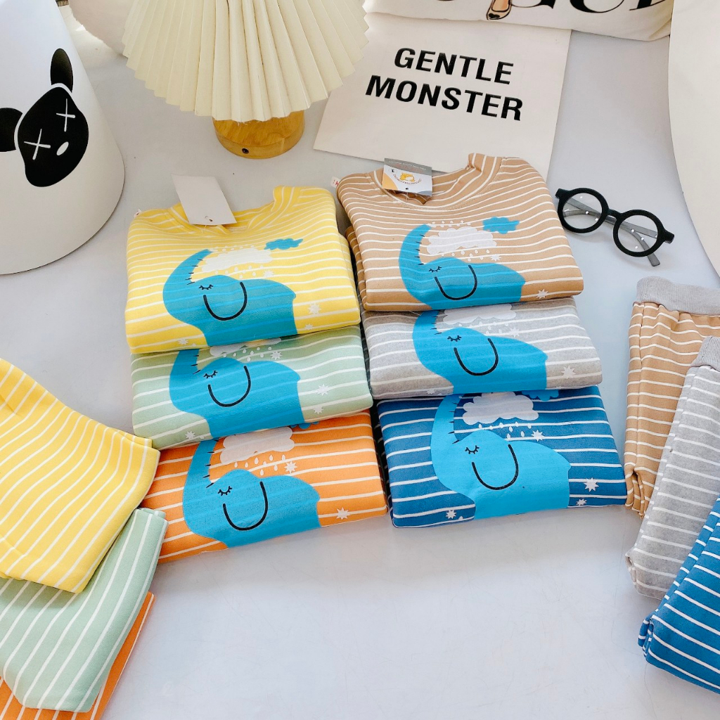 Bộ nỉ bông bé trai , quần áo dài tay bé gái co gian 4 chiêu 6-16kg