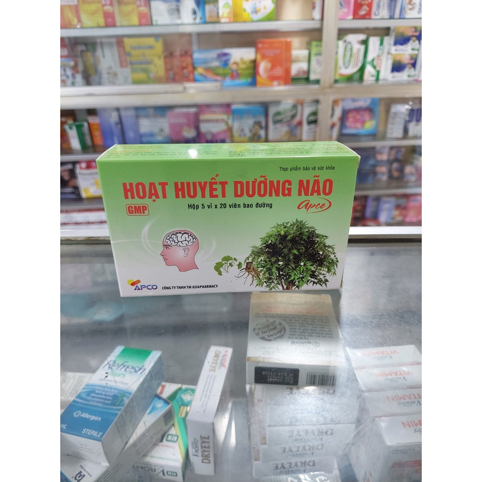Hoạt huyết dưỡng não hộp 100 viên giúp tăng tuần não giảm đau đầu, hoa mắt, chóng mặt, mất ngủ, mất thăng bằng