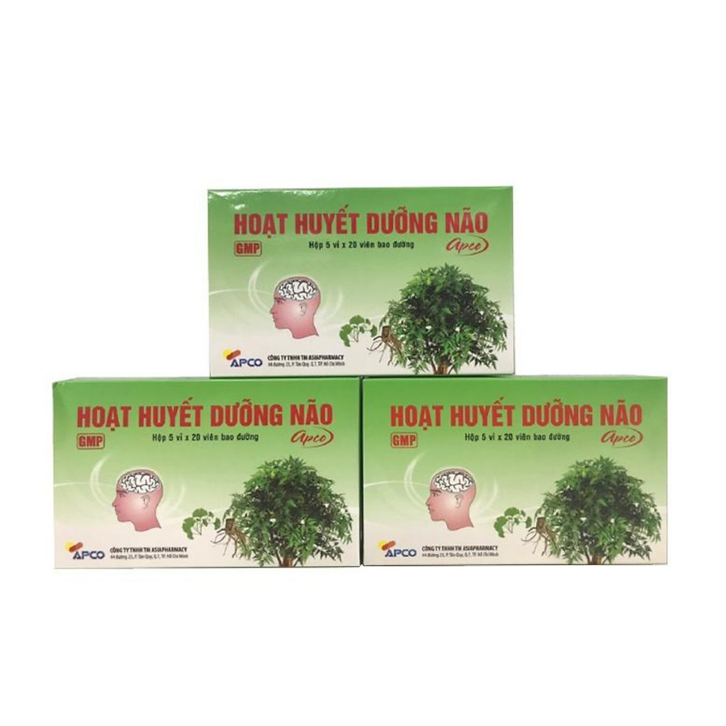 Hoạt huyết dưỡng não hộp 100 viên giúp tăng tuần não giảm đau đầu, hoa mắt, chóng mặt, mất ngủ, mất thăng bằng