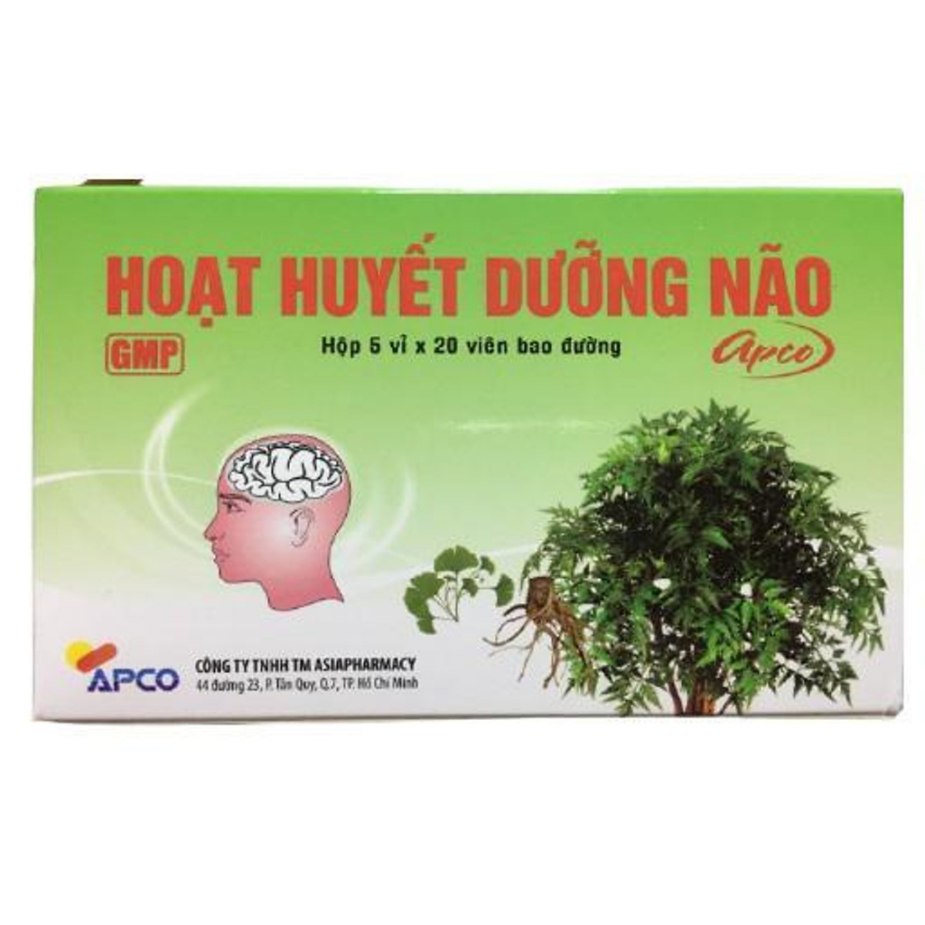 Hoạt huyết dưỡng não hộp 100 viên giúp tăng tuần não giảm đau đầu, hoa mắt, chóng mặt, mất ngủ, mất thăng bằng