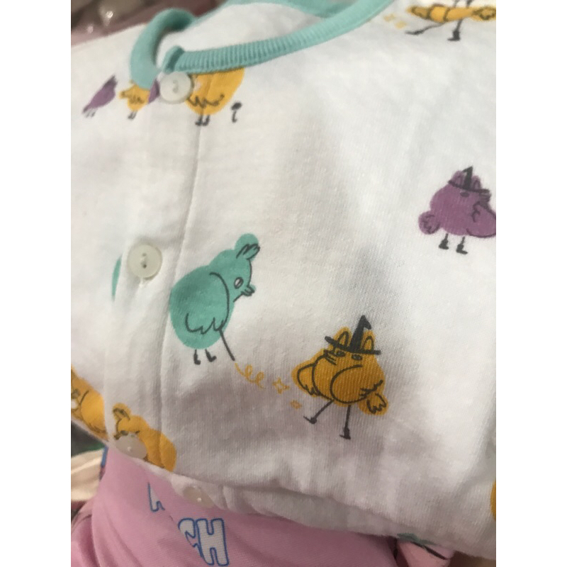 Sz 80 lỗi- Bộ cotton Moimoln hoạ tiết gà con