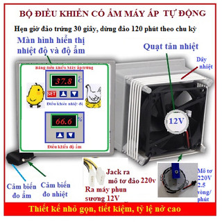 Bộ điều khiển nhiệt độ và độ ẩm máy ấp trứng thông minh( sản phẩm chưa bao gồm vỏ xốp)