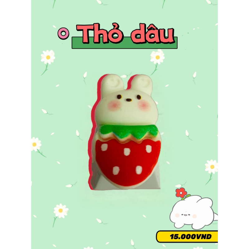 🐰Nút bàn phím cơ ABS doubleshot thỏ trắng bakery dễ thương🐰