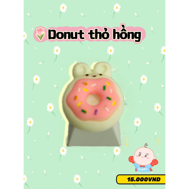 🐰Nút bàn phím cơ ABS doubleshot thỏ trắng bakery dễ thương🐰