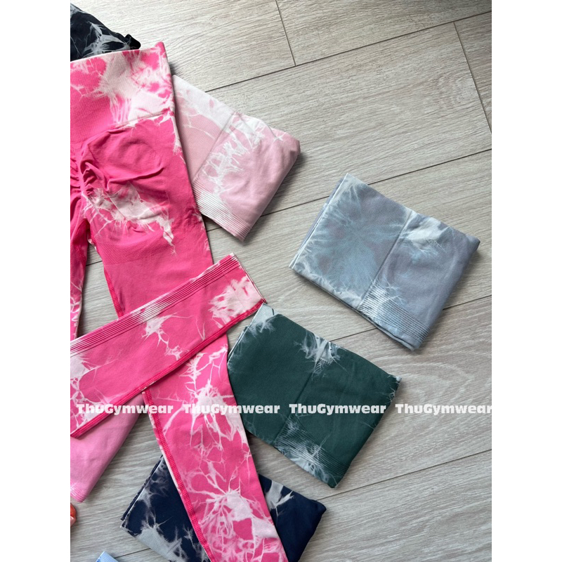 Quần legging tập gym loang vân đá có chun v3