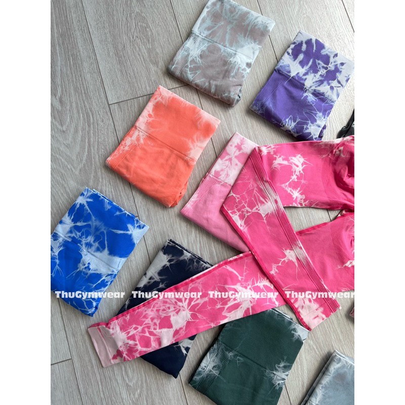 Quần legging tập gym loang vân đá có chun v3