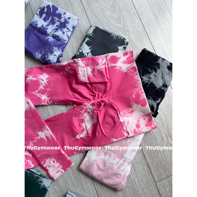 Quần legging tập gym loang vân đá có chun v3