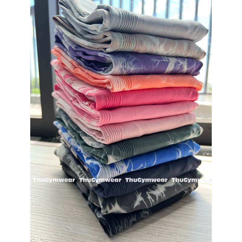 Quần legging tập gym loang vân đá có chun v3