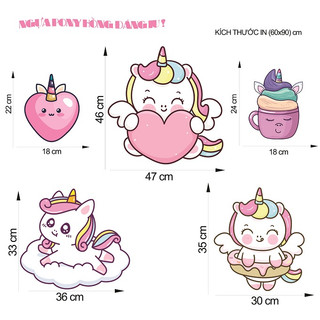 Decal dán tường ngựa pony đáng iu - trang trí phòng trẻ em - thuthaodecor