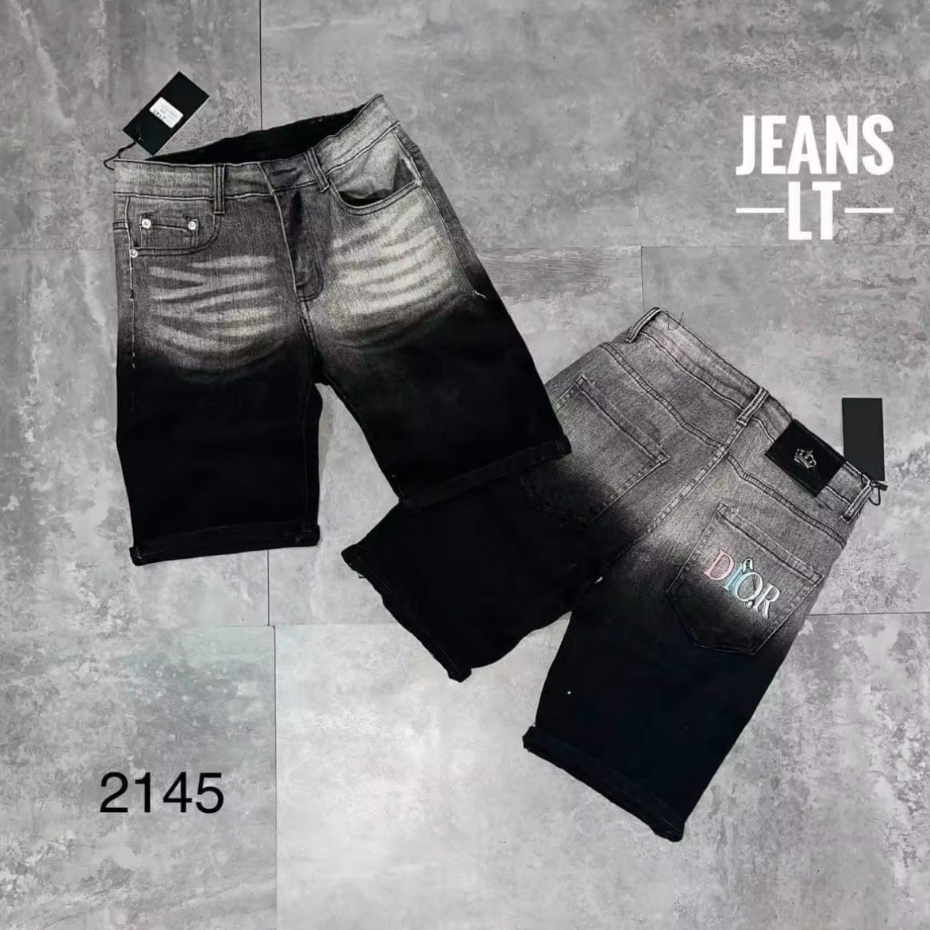 Quần short jean nam cao cấp short jean loang thêu mới thời trang phong cách
