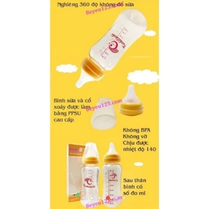 Bình sữa kichilachi 270ml đẹp an toàn cho bé