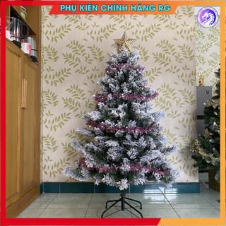 Cây thông noel tuyết cao 1.5M tán dày siêu đẹp kèm phụ kiện trang trí