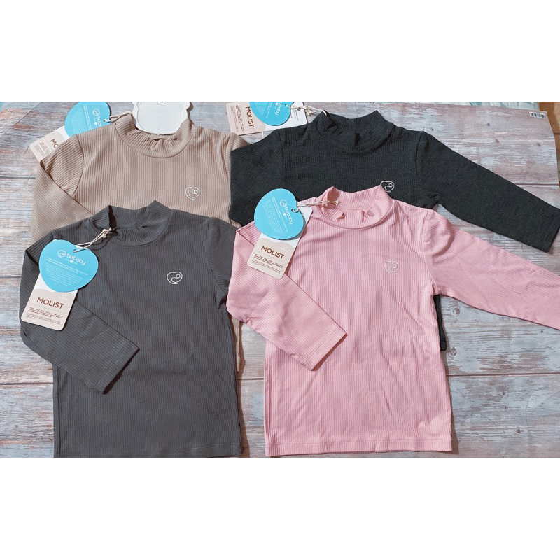 Áo dài tay cao cổ BU Baby cho bé chất liệu sợi gỗ sồi - Molist BMD310902 | Quần áo BU Baby chính hãng