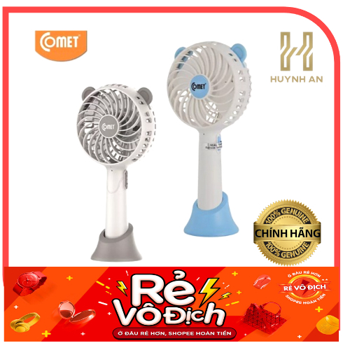 Quạt mini Cầm Tay tích điện sạc pin Comet 3W có đế rời CRF0804, Hãng Comet