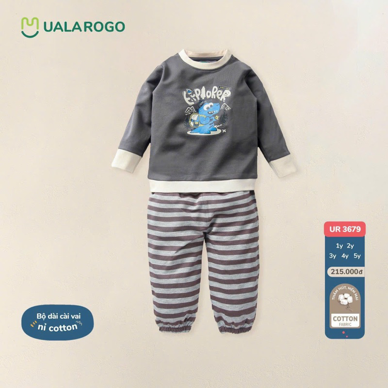 UALAROGO - Bộ nỉ cotton vải mềm mại cho bé