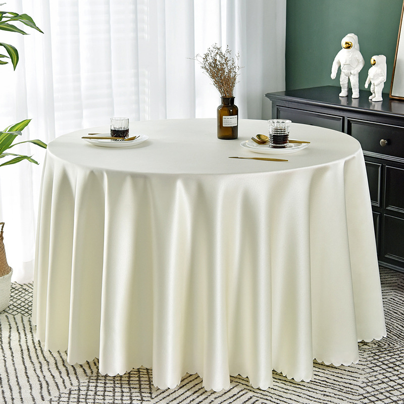 Khăn Trải Bàn Tròn Khăn Trải Bàn Chữ Nhật Vải Polyester Họa Tiết Trơn Cao Cấp Khăn Trải Bàn Ăn Gia Đình Khách Sạn
