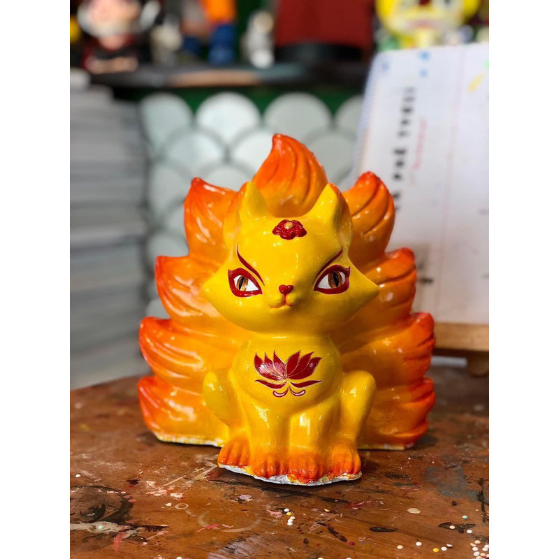 ( MUA 1 TẶNG 1 ) TƯỢNG HỒ LY,CÁO 9 ĐUÔI - TƯỢNG TÔ MÀU THẠCH CAO