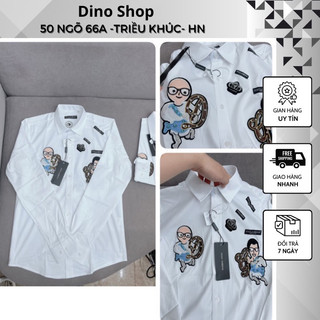 Áo sơ mi hình thêu cao cấp - áo sơ mi trắng cao cấp cho nam